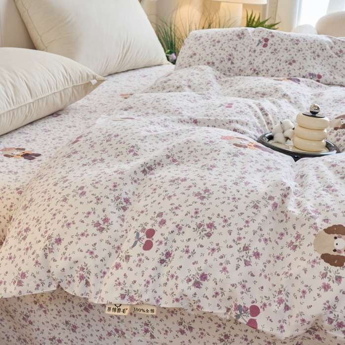 91家纺网 家纺一手货源 找家纺 春皖家纺 2025新款全棉原棉磨毛色织水洗单被套回暖系列-风格二 旺财