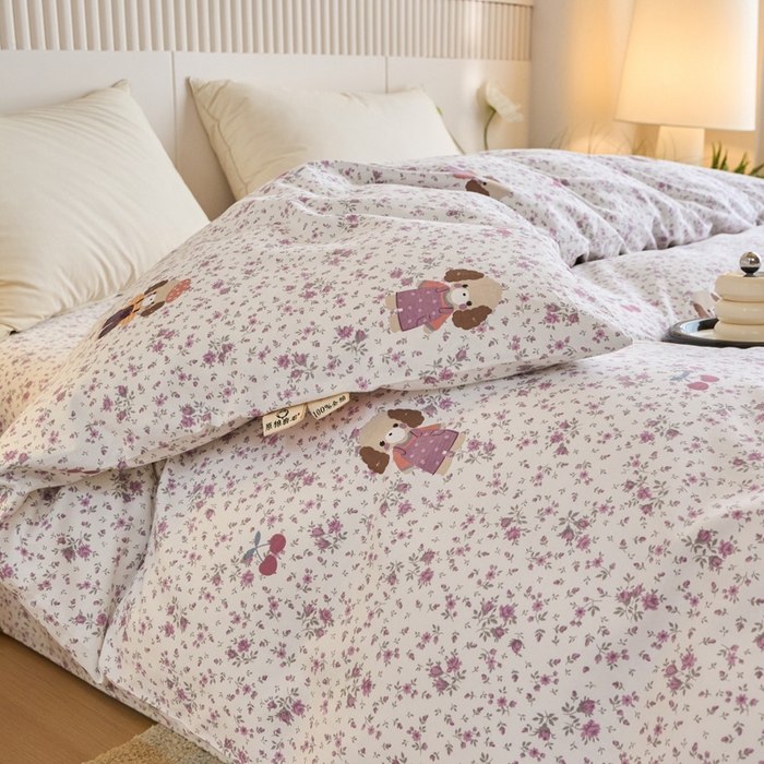 91家纺网 家纺一手货源 找家纺 春皖家纺 2025新款全棉原棉磨毛色织水洗单被套回暖系列-风格二 旺财