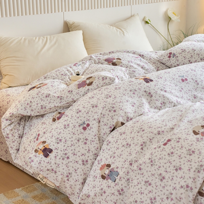 91家纺网 家纺一手货源 找家纺 春皖家纺 2025新款全棉原棉磨毛色织水洗单被套回暖系列-风格二 旺财