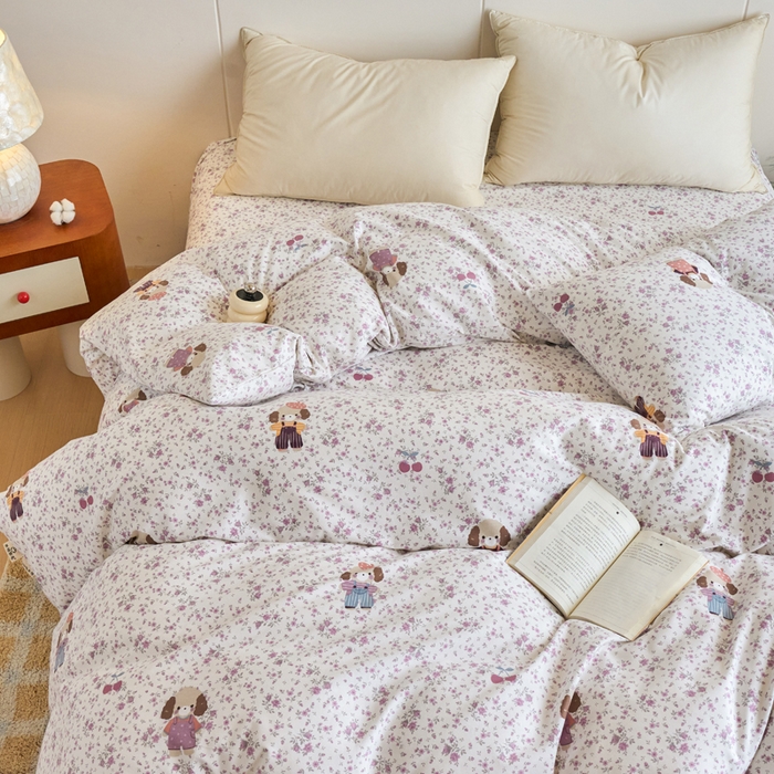 91家纺网 家纺一手货源 找家纺 春皖家纺 2025新款全棉原棉磨毛色织水洗单被套回暖系列-风格二 旺财