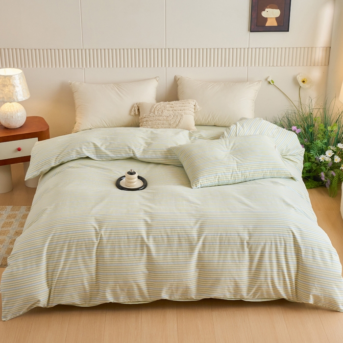 春皖家纺 2025新款全棉原棉磨毛色织水洗单被套回暖系列-风格二 云水间