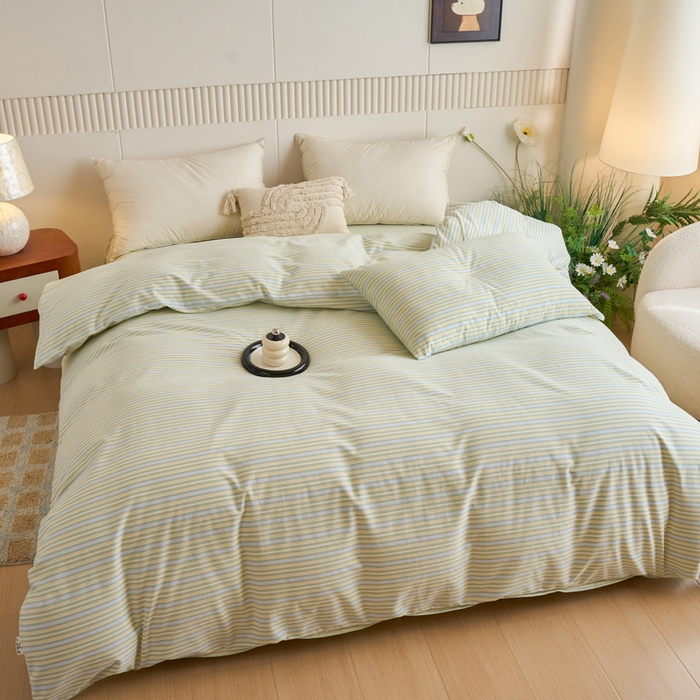 91家纺网 家纺一手货源 找家纺 春皖家纺 2025新款全棉原棉磨毛色织水洗单被套回暖系列-风格二 云水间