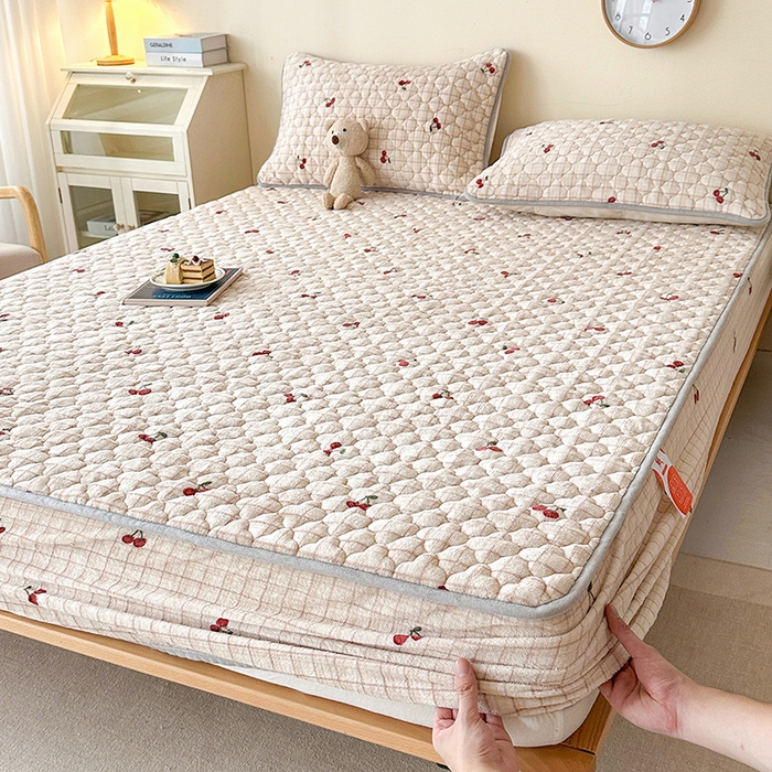 91家纺网 家纺一手货源 找家纺 （总）铭成家纺 2025新款牛奶绒夹棉保暖床笠