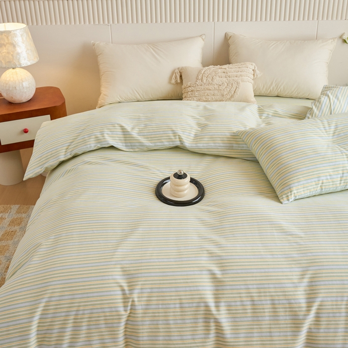 91家纺网 家纺一手货源 找家纺 春皖家纺 2025新款全棉原棉磨毛色织水洗单被套回暖系列-风格二 云水间