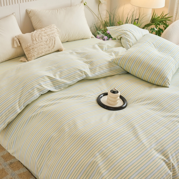 91家纺网 家纺一手货源 找家纺 春皖家纺 2025新款全棉原棉磨毛色织水洗单被套回暖系列-风格二 云水间