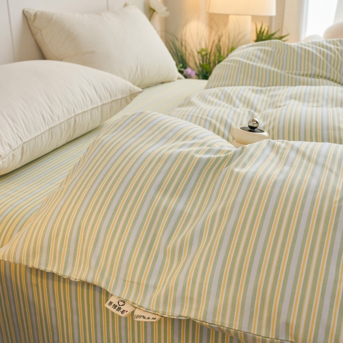 91家纺网 家纺一手货源 找家纺 春皖家纺 2025新款全棉原棉磨毛色织水洗单被套回暖系列-风格二 云水间