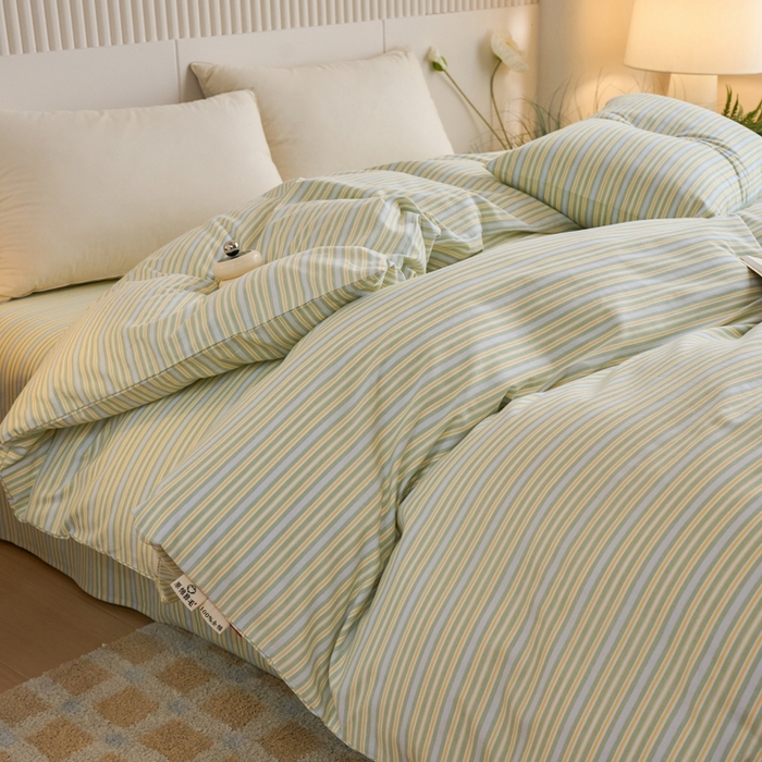 91家纺网 家纺一手货源 找家纺 春皖家纺 2025新款全棉原棉磨毛色织水洗单被套回暖系列-风格二 云水间