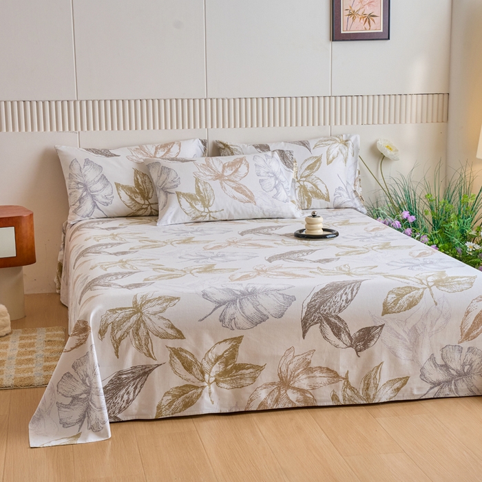 91家纺网 家纺一手货源 找家纺 春皖家纺 2025新款原棉磨毛单床单 床单单件-风格一留香