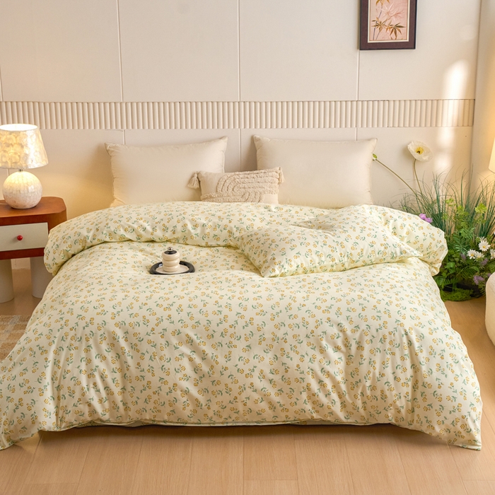 春皖家纺 2025新款全棉原棉磨毛色织水洗单被套回暖系列-风格二 知春意