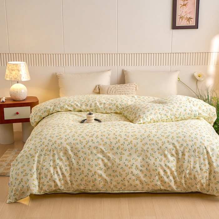 91家纺网 家纺一手货源 找家纺 春皖家纺 2025新款全棉原棉磨毛色织水洗单被套回暖系列-风格二 知春意