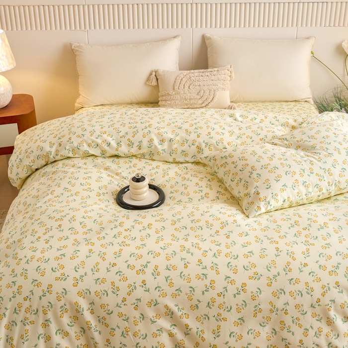 91家纺网 家纺一手货源 找家纺 春皖家纺 2025新款全棉原棉磨毛色织水洗单被套回暖系列-风格二 知春意