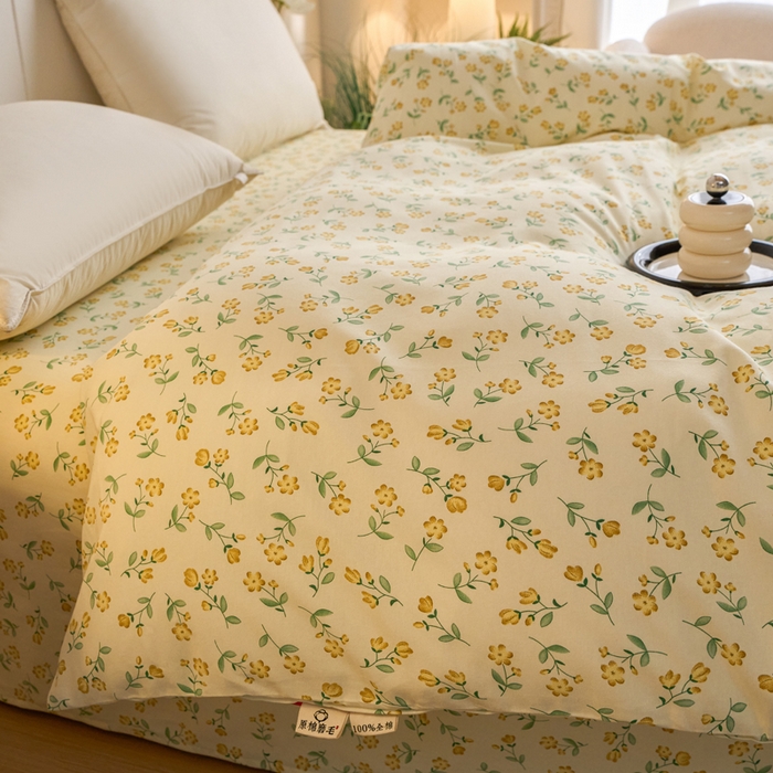 91家纺网 家纺一手货源 找家纺 春皖家纺 2025新款全棉原棉磨毛色织水洗单被套回暖系列-风格二 知春意