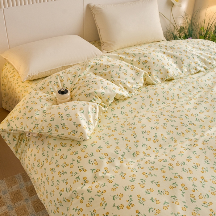 91家纺网 家纺一手货源 找家纺 春皖家纺 2025新款全棉原棉磨毛色织水洗单被套回暖系列-风格二 知春意