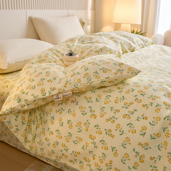 91家纺网 家纺一手货源 找家纺 春皖家纺 2025新款全棉原棉磨毛色织水洗单被套回暖系列-风格二 知春意