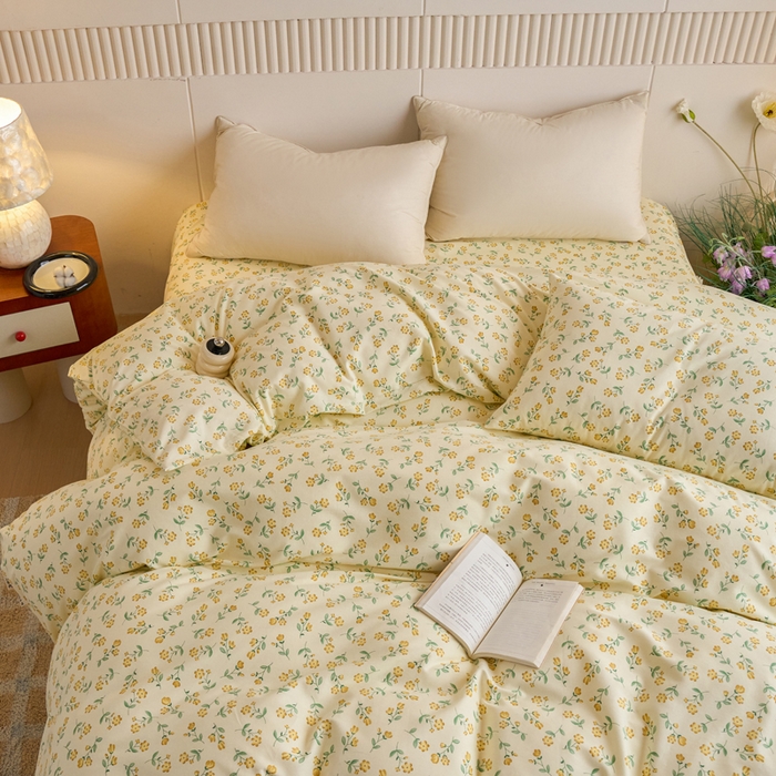 91家纺网 家纺一手货源 找家纺 春皖家纺 2025新款全棉原棉磨毛色织水洗单被套回暖系列-风格二 知春意