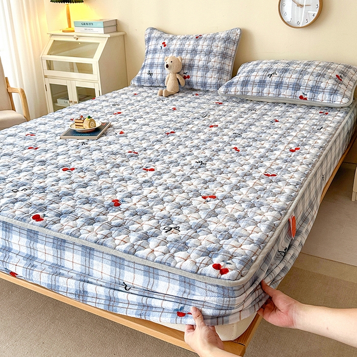 91家纺网 家纺一手货源 找家纺 （总）铭成家纺 2025新款牛奶绒夹棉保暖床笠