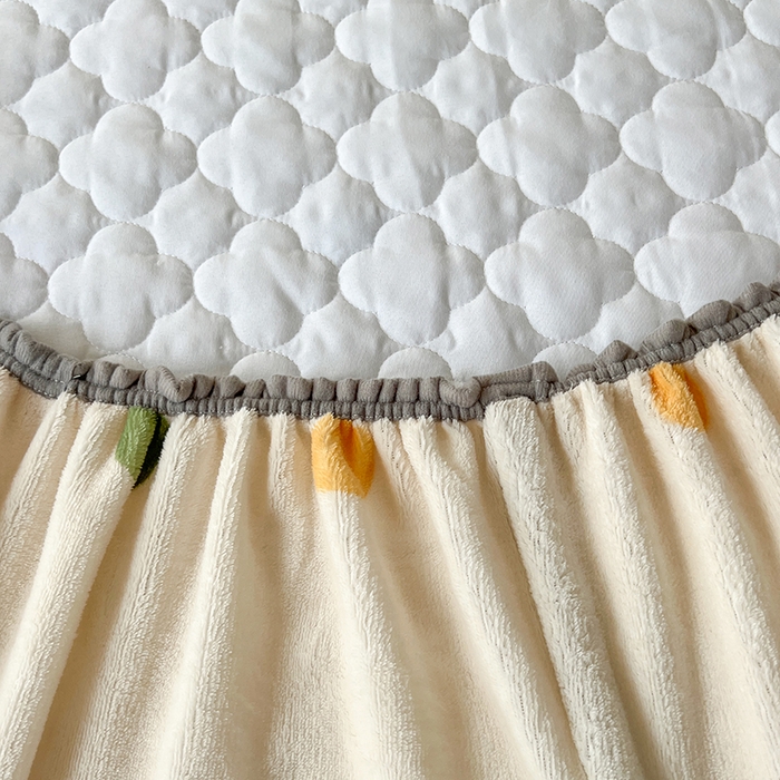 91家纺网 家纺一手货源 找家纺 铭成家纺 2025新款牛奶绒夹棉保暖床笠 波点小熊