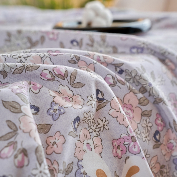 91家纺网 家纺一手货源 找家纺 春皖家纺 2025新款原棉磨毛单床单 床单单件-风格一萌萌兔