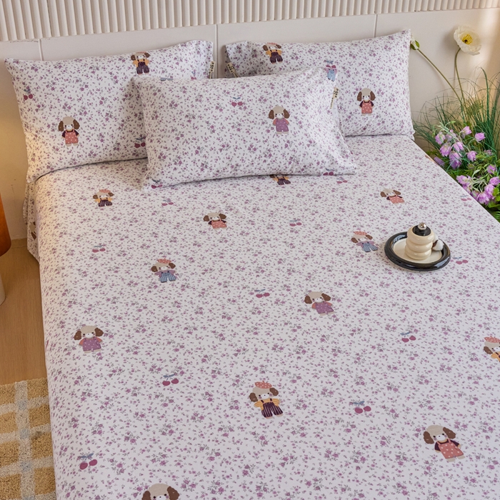 91家纺网 家纺一手货源 找家纺 春皖家纺 2025新款原棉磨毛单床单 床单单件-风格一旺财