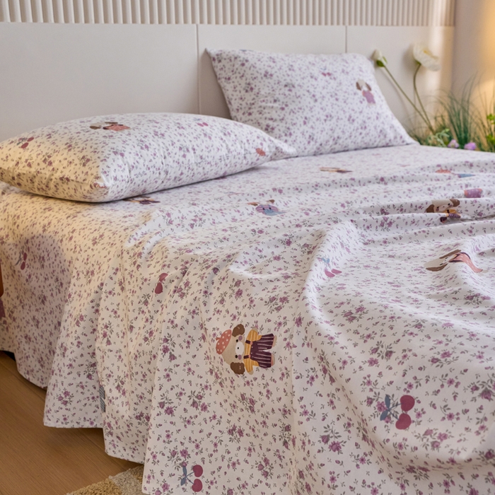 91家纺网 家纺一手货源 找家纺 春皖家纺 2025新款原棉磨毛单床单 床单单件-风格一旺财