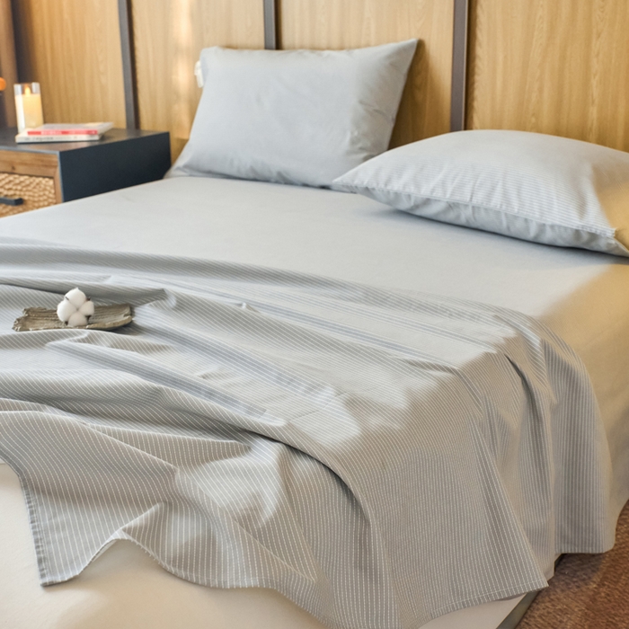 91家纺网 家纺一手货源 找家纺 春皖家纺 2025新款原棉磨毛单床单 床单单件-风格一雾灰细语