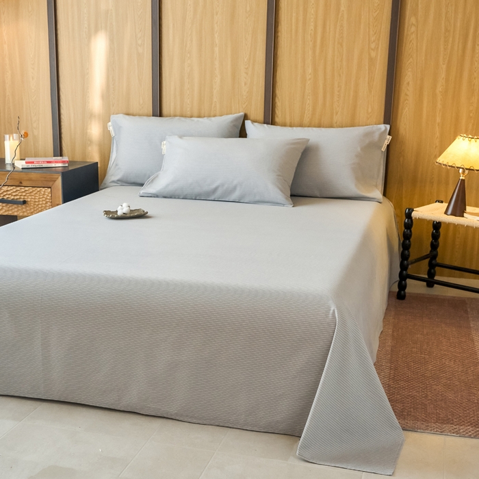 91家纺网 家纺一手货源 找家纺 春皖家纺 2025新款原棉磨毛单床单 床单单件-风格一雾灰细语