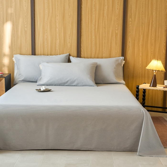 91家纺网 家纺一手货源 找家纺 春皖家纺 2025新款原棉磨毛单床单 床单单件-风格一雾灰细语