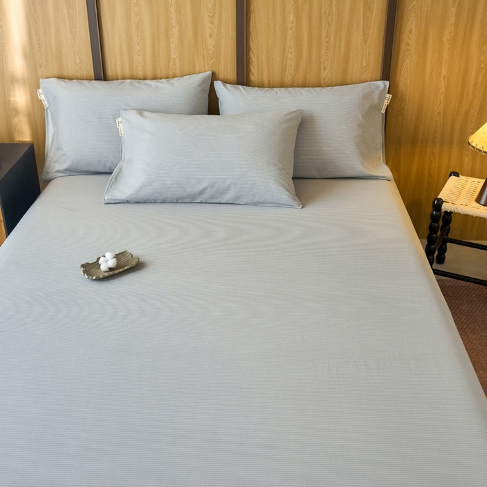 91家纺网 家纺一手货源 找家纺 春皖家纺 2025新款原棉磨毛单床单 床单单件-风格一雾灰细语