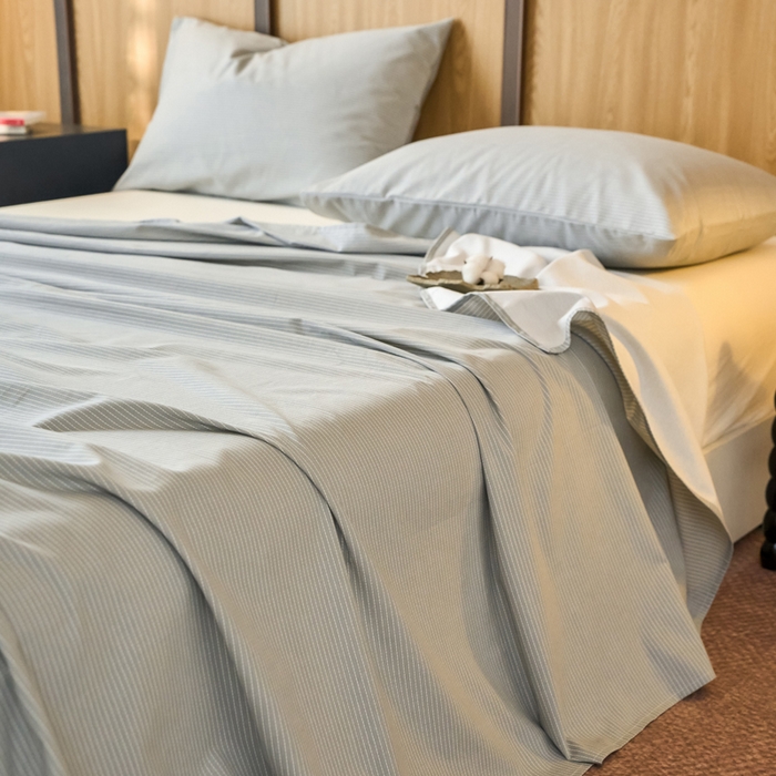 91家纺网 家纺一手货源 找家纺 春皖家纺 2025新款原棉磨毛单床单 床单单件-风格一雾灰细语