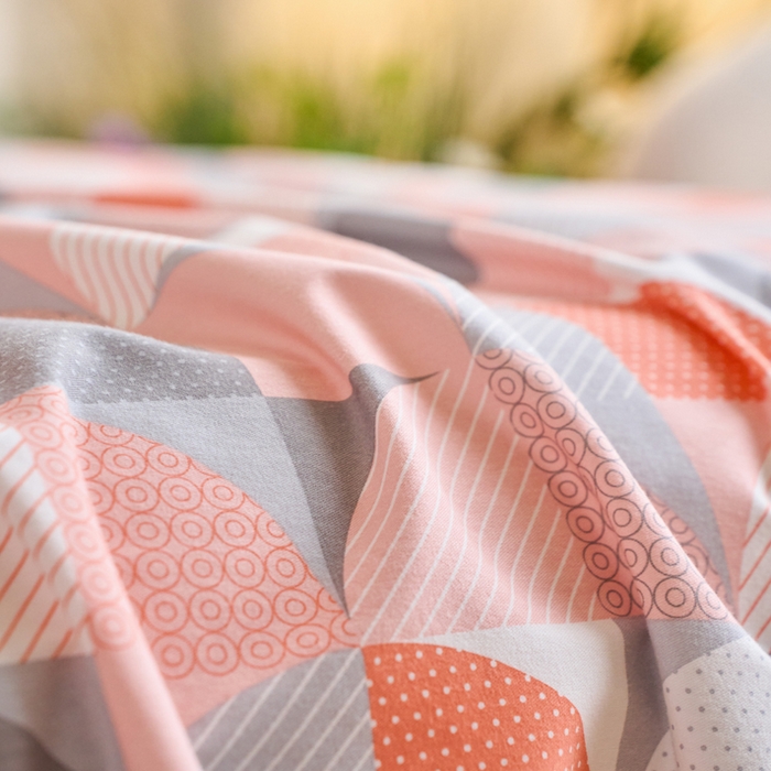 91家纺网 家纺一手货源 找家纺 春皖家纺 2025新款原棉磨毛单床单 床单单件-风格一几何梦