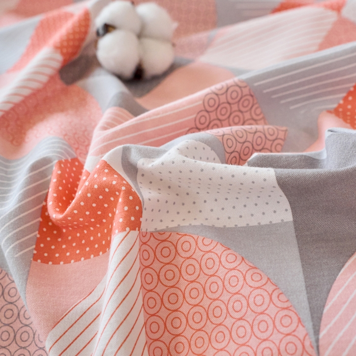 91家纺网 家纺一手货源 找家纺 春皖家纺 2025新款全棉原棉磨毛色织水洗单床笠回暖系列-风格二 几何梦