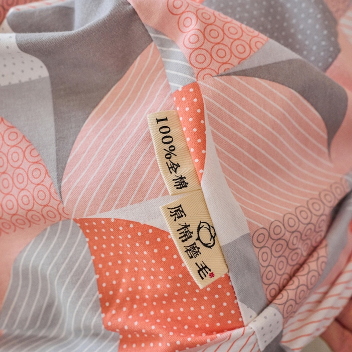 91家纺网 家纺一手货源 找家纺 春皖家纺 2025新款全棉原棉磨毛色织水洗单床笠回暖系列-风格二 几何梦