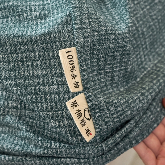 91家纺网 家纺一手货源 找家纺 春皖家纺 2025新款全棉原棉磨毛色织水洗单床笠回暖系列-风格二 简森绿