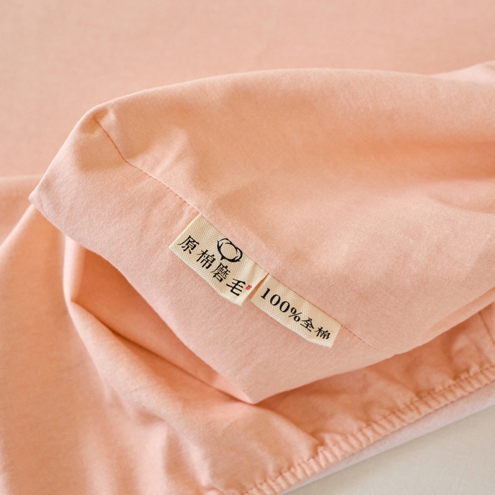 91家纺网 家纺一手货源 找家纺 春皖家纺 2025新款全棉原棉磨毛色织水洗单床笠回暖系列-风格二 丽人粉