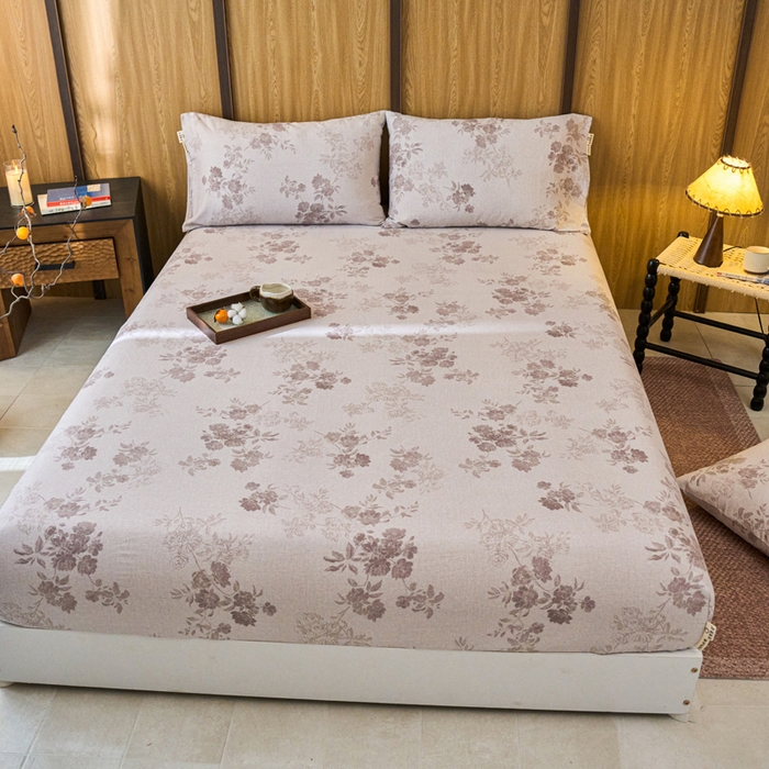 91家纺网 家纺一手货源 找家纺 （总）春皖家纺 2025新款原棉磨毛单床笠 床笠单件-风格一