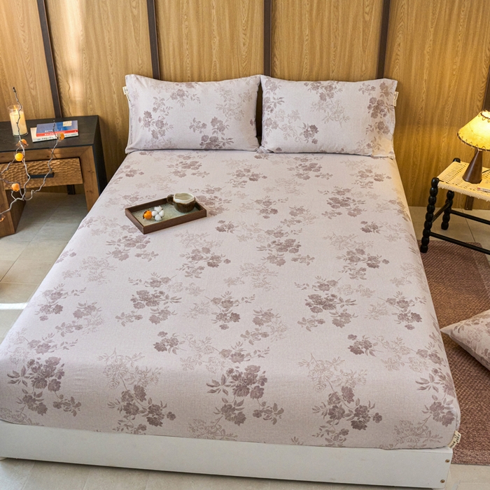 91家纺网 家纺一手货源 找家纺 （总）春皖家纺 2025新款原棉磨毛单床笠 床笠单件-风格一