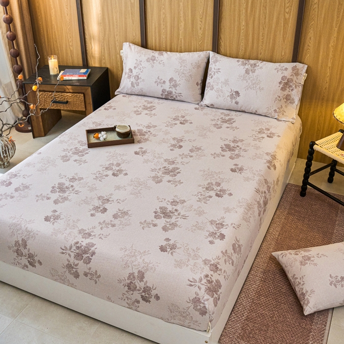 91家纺网 家纺一手货源 找家纺 （总）春皖家纺 2025新款原棉磨毛单床笠 床笠单件-风格一