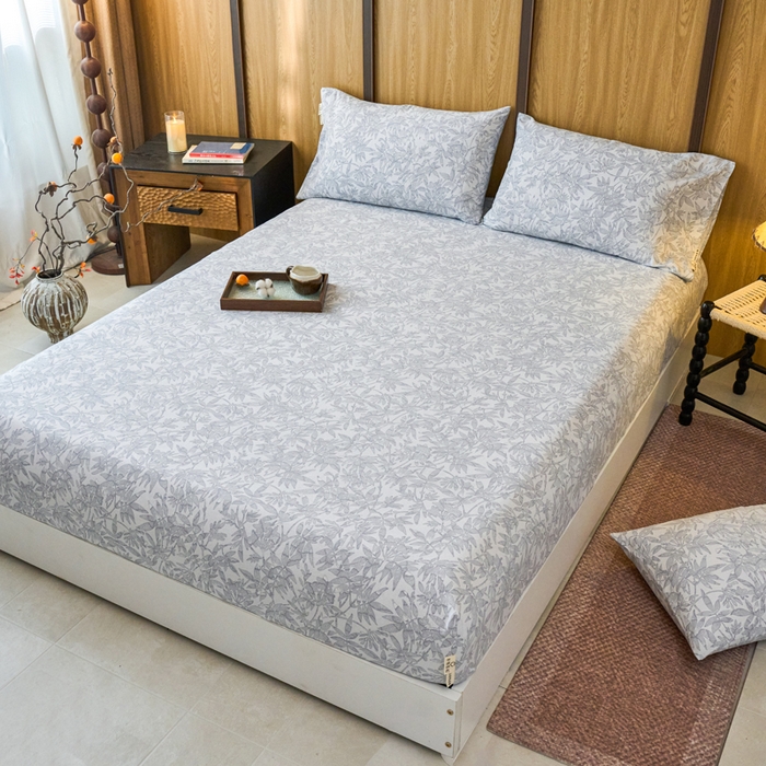 91家纺网 家纺一手货源 找家纺 春皖家纺 2025新款全棉原棉磨毛色织水洗单床笠回暖系列-风格二 恋影春天