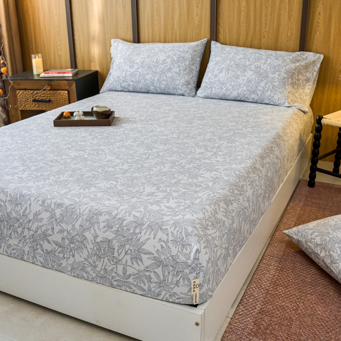 91家纺网 家纺一手货源 找家纺 春皖家纺 2025新款全棉原棉磨毛色织水洗单床笠回暖系列-风格二 恋影春天