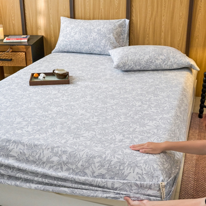 91家纺网 家纺一手货源 找家纺 春皖家纺 2025新款全棉原棉磨毛色织水洗单床笠回暖系列-风格二 恋影春天