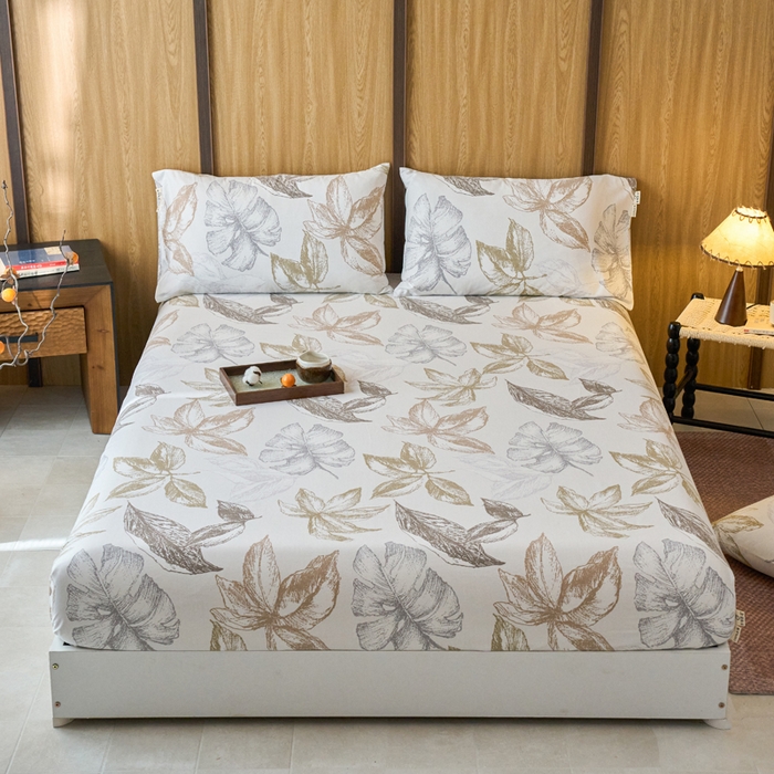 春皖家纺 2025新款全棉原棉磨毛色织水洗单床笠回暖系列-风格二 留香