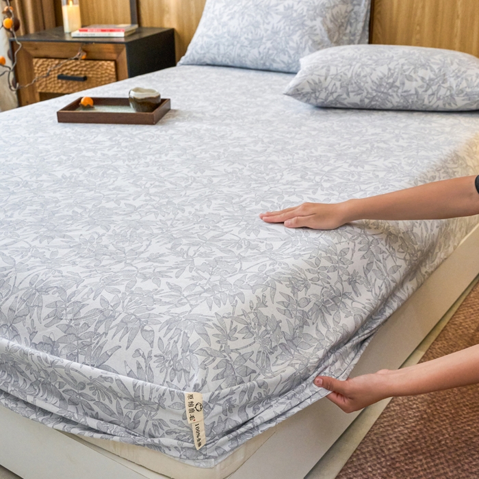 91家纺网 家纺一手货源 找家纺 春皖家纺 2025新款原棉磨毛单床笠 床笠单件-风格一恋影春天