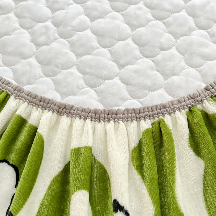 91家纺网 家纺一手货源 找家纺 铭成家纺 2025新款牛奶绒夹棉保暖床笠 乐乐狗