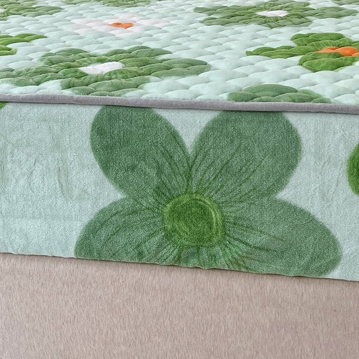 91家纺网 家纺一手货源 找家纺 铭成家纺 2025新款牛奶绒夹棉保暖床笠 浅香花紫