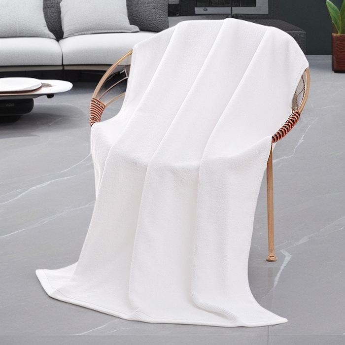 彩虹毛巾 2025新款无印风纯色21股纯棉毛巾浴巾套装加厚大毛巾大浴巾组合（规格： 毛巾:34*75CM 浴巾:70*140CM） 纯色白浴巾 通用