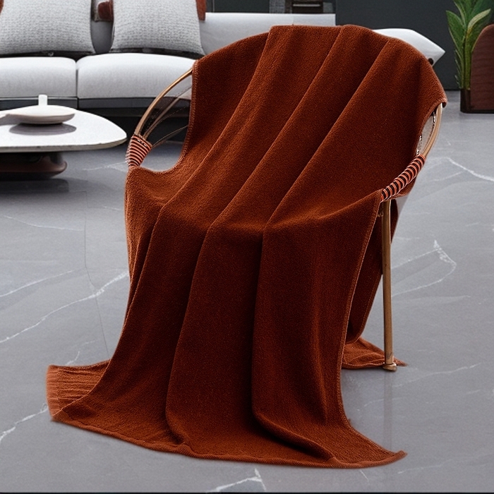 彩虹毛巾 2025新款无印风纯色21股纯棉毛巾浴巾套装加厚大毛巾大浴巾组合（规格： 毛巾:34*75CM 浴巾:70*140CM） 纯色咖浴巾 通用