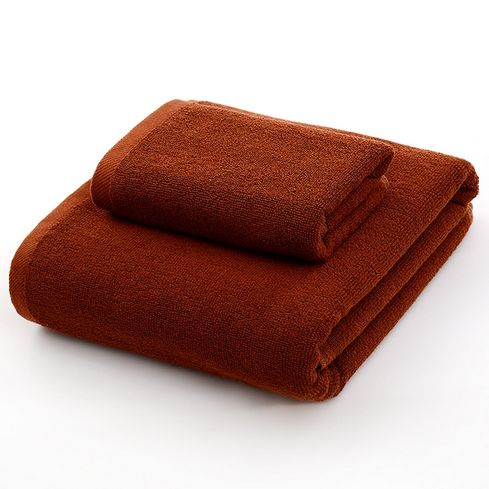 91家纺网 家纺一手货源 找家纺 彩虹毛巾 2025新款无印风纯色21股纯棉毛巾浴巾套装加厚大毛巾大浴巾组合（规格： 毛巾:34*75CM 浴巾:70*140CM） 纯色咖套装 通用