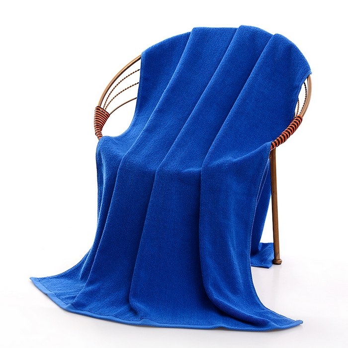 91家纺网 家纺一手货源 找家纺 彩虹毛巾 2025新款无印风纯色21股纯棉毛巾浴巾套装加厚大毛巾大浴巾组合（规格： 毛巾:34*75CM 浴巾:70*140CM） 纯色蓝浴巾 通用