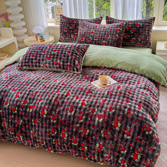 91家纺网 家纺一手货源 找家纺 （总）爱多多家居 2025新款 印花兔兔绒牛奶绒大泡泡四件套单被套