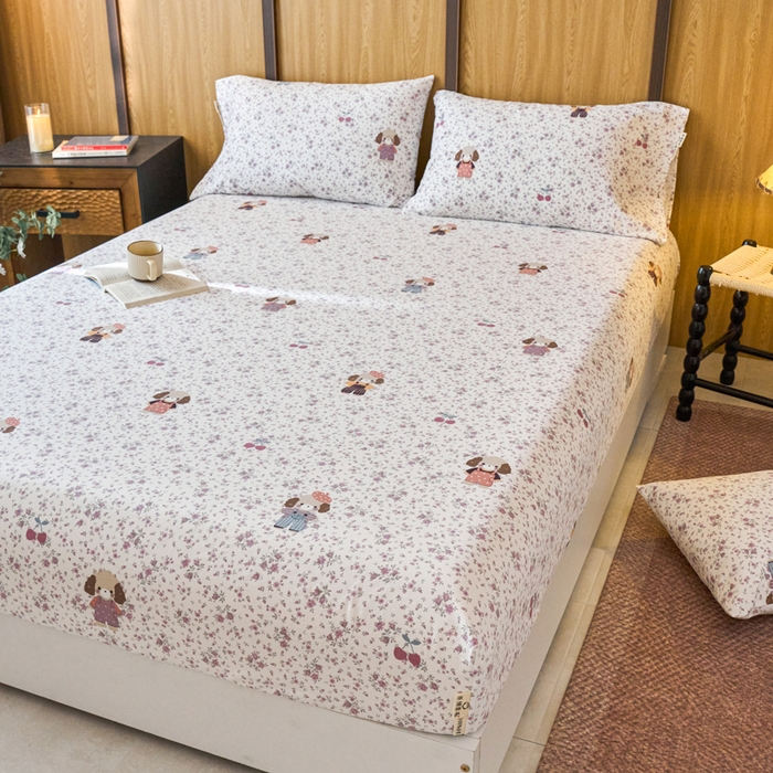 91家纺网 家纺一手货源 找家纺 春皖家纺 2025新款全棉原棉磨毛色织水洗单床笠回暖系列-风格二 旺财